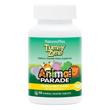 Natures Plus Animal Parade Children's Tummy Zume, 90 жевательных таблеток - Тропические фрукти CN12276-1 фото