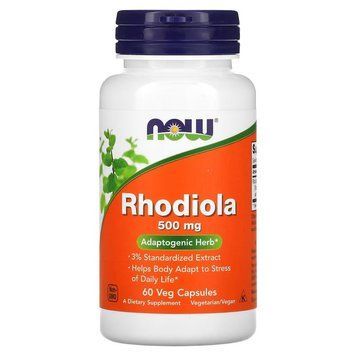 NOW Rhodiola 500 mg, 60 вегакапсул CN11621 фото