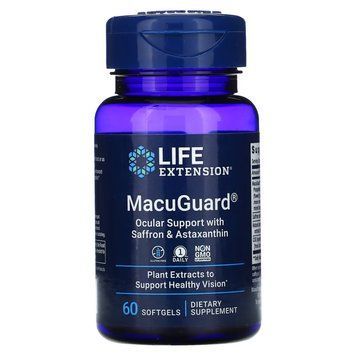 Life Extension MacuGuard Ocular Support with Saffron & Astaxanthin, 60 капсул CN10768 фото