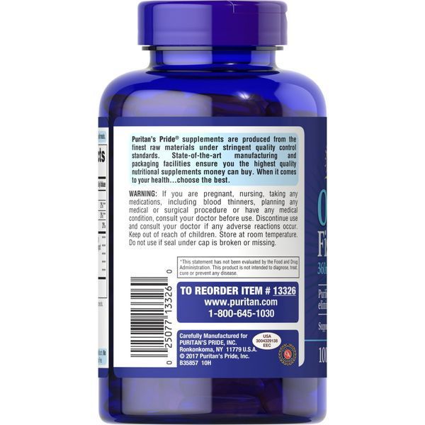 Puritan's Pride Omega 3 Fish Oil 1200 mg, 100 капсул DE11AA128A83 фото