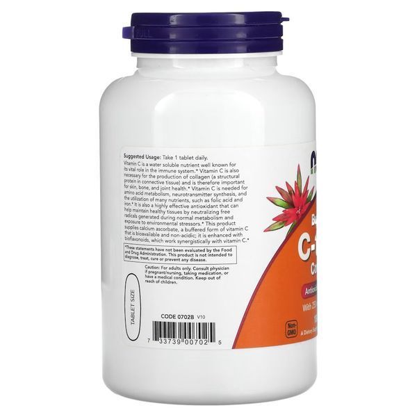 NOW Vitamin C-1000 Complex Buffered, 180 таблеток CN12469 фото