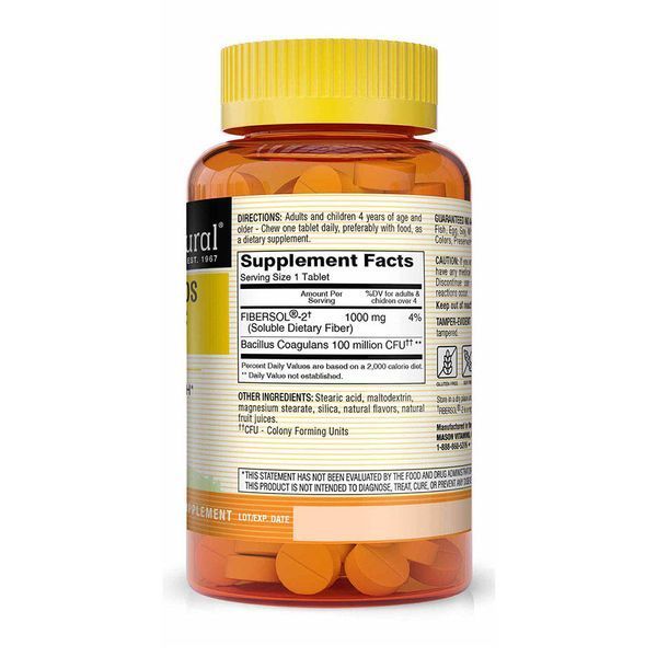 Mason Natural Healthy Kids Probiotic With Fiber Chewables, 60 жувальних таблеток CN11307 фото
