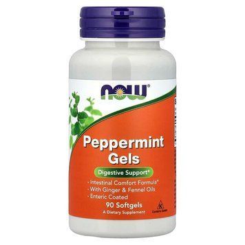 NOW Peppermint Gels, 90 капсул CN17335 фото