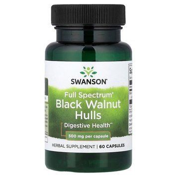 Swanson Black Walnut Hulls 500 mg Full Spectrum, 60 капсул CN20209-1 фото