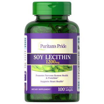 Puritan's Pride Soy Lecithin 1200 mg, 100 капсул CN13036 фото