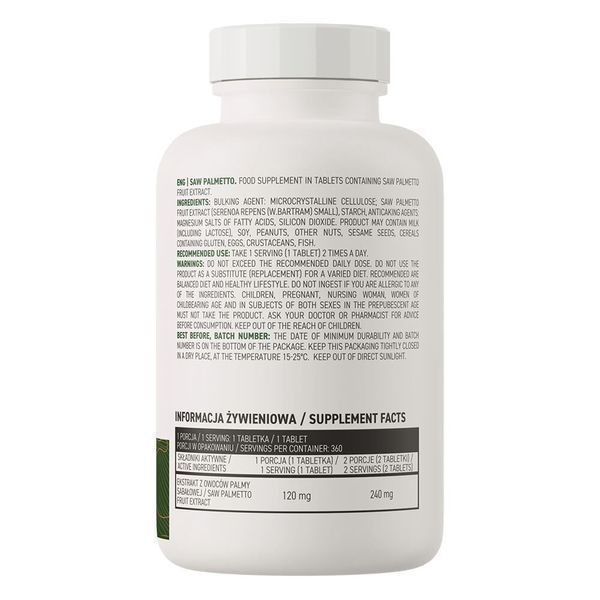 OstroVit Vege Saw Palmetto, 360 таблеток CN15368 фото