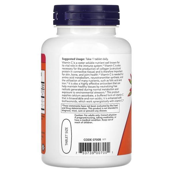 NOW Vitamin C-1000 Complex Buffered, 90 таблеток CN12470 фото