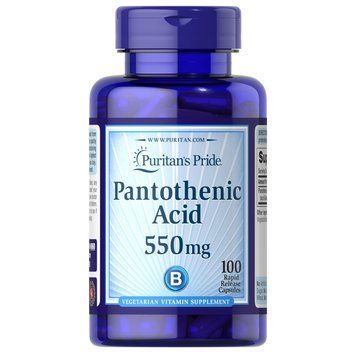Puritan's Pride Pantothenic Acid 550 mg, 100 капсул CN13016 фото