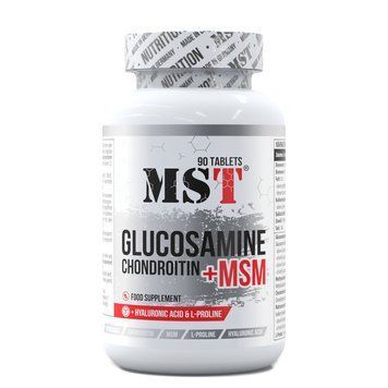 MST Nutrition Glucosamine Chondroitin MSM Hyaluronic Acid L-Proline, 90 таблеток CN7193 фото