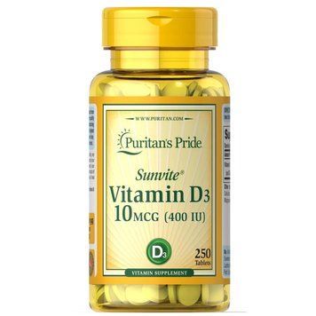 Puritan's Pride Vitamin D3 400 IU, 250 таблеток CN6214 фото