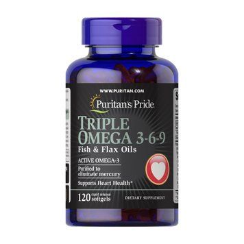 Triple Omega 3-6-9 Fish & Flax Oils - 120 softgels F4536AC5DA2A фото