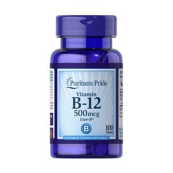 Puritan's Pride Vitamin B-12 500 mcg, 100 таблеток CN13115 фото