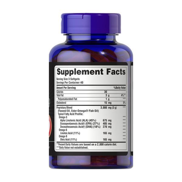 Triple Omega 3-6-9 Fish & Flax Oils - 120 softgels F4536AC5DA2A фото