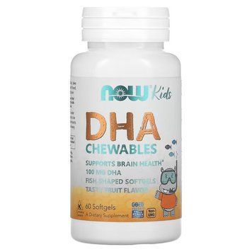 NOW Kids DHA 100 mg, 60 капсул CN4493 фото