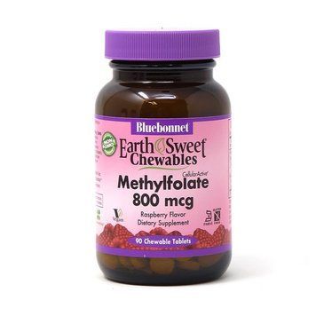 Bluebonnet Nutrition Earth Sweet Chewables Methylfolate 800 mcg, 90 жевательных таблеток CN5116 фото