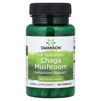 Swanson Chaga Mushroom 400 mg Full Spectrum, 60 капсул CN20218-1 фото