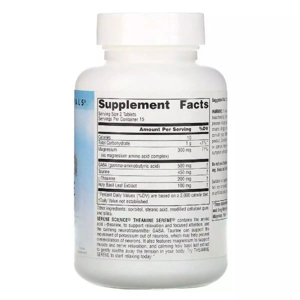Source Naturals Serene Science Theanine Serene Calm Mind & Body, 30 таблеток CN13541 фото