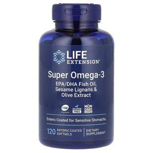 Life Extension Super Omega-3 Enteric Coated, 120 капсул CN16487 фото
