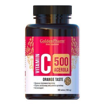Golden Pharm Vitamin C 500 mg, 100 таблеток - Апельсин CN15564-1 фото