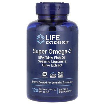 Life Extension Super Omega-3 Enteric Coated, 120 капсул CN16487 фото
