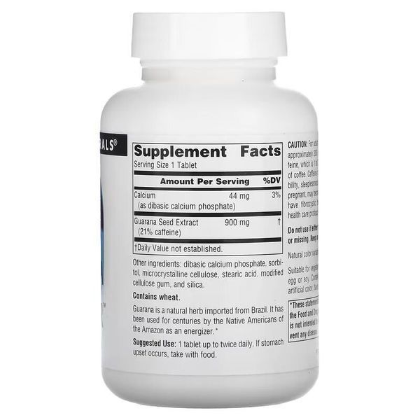 Source Naturals Guarana Energizer 900 mg, 60 таблеток CN12625 фото