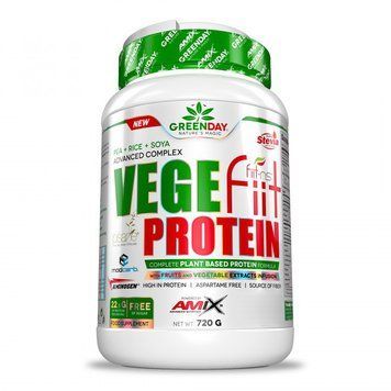 AMIX GreenDay Vege-Fiit Protein, 720 грамм - Шоколад-арахис-карамель CN9357-1 фото