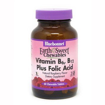 Bluebonnet Nutrition Earth Sweet Chewables Vitamin В6 Vitamin В12 and Folic Acid, 60 жувальних таблеток CN5119 фото