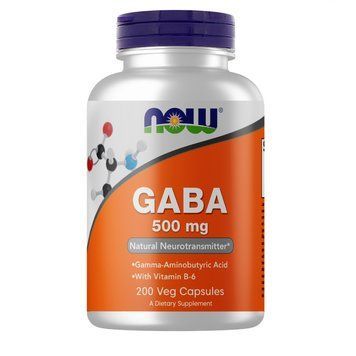 NOW GABA 500 mg, 200 вегакапсул CN4375 фото
