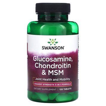 Swanson Glucosamine, Chondroitin & MSM (3 per day), 120 таблеток CN16662 фото