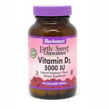 Bluebonnet Nutrition Earth Sweet Chewables Vitamin D3 5000 IU, 90 жевательных таблеток CN5122 фото