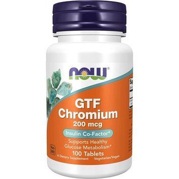 NOW GTF Chromium 200 mcg, 100 таблеток CN11346 фото