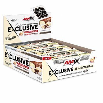 AMIX Exclusive Protein Bar, 12*85 грамм - Белый шоколад-кокос CN15892-4 фото