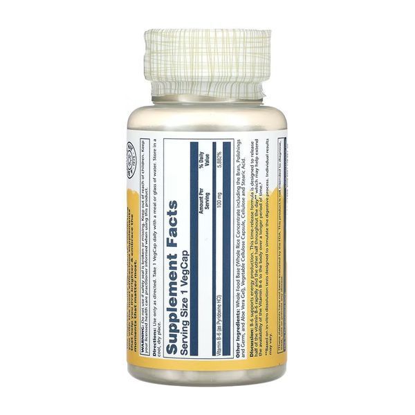 Vitamin B-6 Timed-Release 100mg - 60 vcaps 2023-10-6423 фото