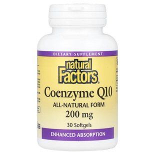 Natural Factors Coenzyme Q10 200 mg, 30 капсул CN17124 фото