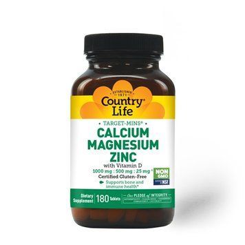 Country Life Target-Mins Calcium Magnesium Zinc, 180 таблеток CN7807 фото