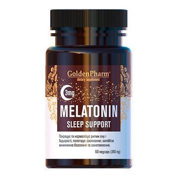 Golden Pharm Melatonine Sleep Support 3 mg, 60 вегакапсул CN15573 фото