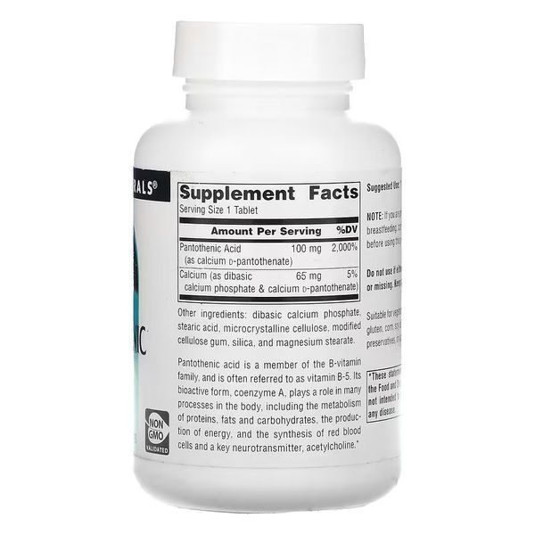 Source Naturals Pantothenic Acid 100 mg, 250 таблеток CN12557 фото
