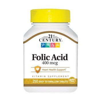 21st Century Folic Acid 400 mcg, 250 таблеток CN3895 фото