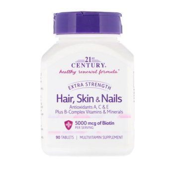 21st Century Hair Skin & Nails, 90 таблеток CN3902 фото