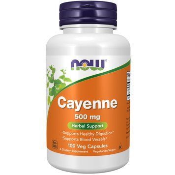 NOW Cayenne 500 mg, 100 вегакапсул CN10295 фото