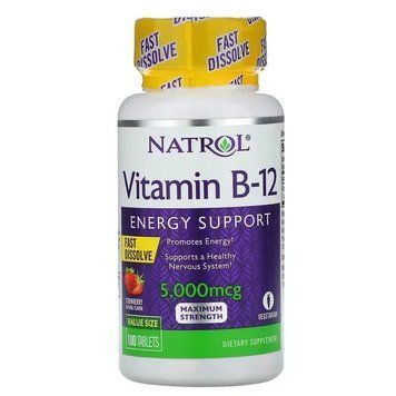 Natrol Vitamin B-12 5000 mcg, 100 таблеток - Клубника CN14644-1 фото