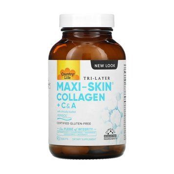 Country Life Maxi-Skin Collagen + C and A, 90 таблеток CN7814 фото