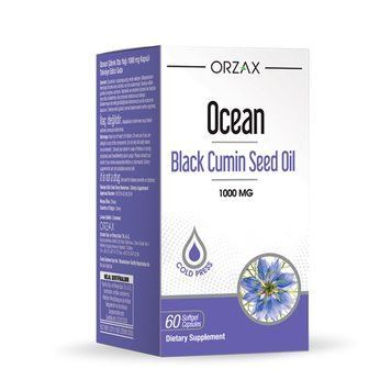 Orzax Ocean Black Cumin Seed Oil 1000 mg, 60 капсул CN16292 фото