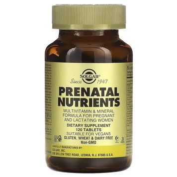 Solgar Prenatal Nutrients Multivitamin & Mineral, 120 таблеток CN16508 фото